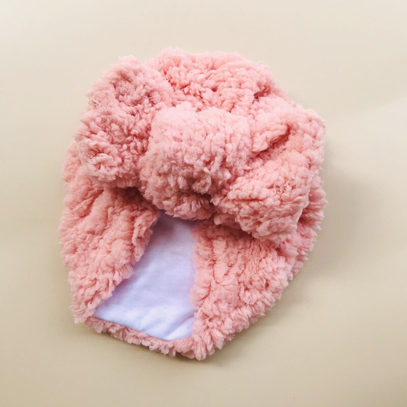 Chapeau à gros nœud en laine d&#39;agneau pour bébé fille, Turban, enveloppe la tête, Bonnet pour enfants, accessoires de photographie pour -né: Pastèque rouge