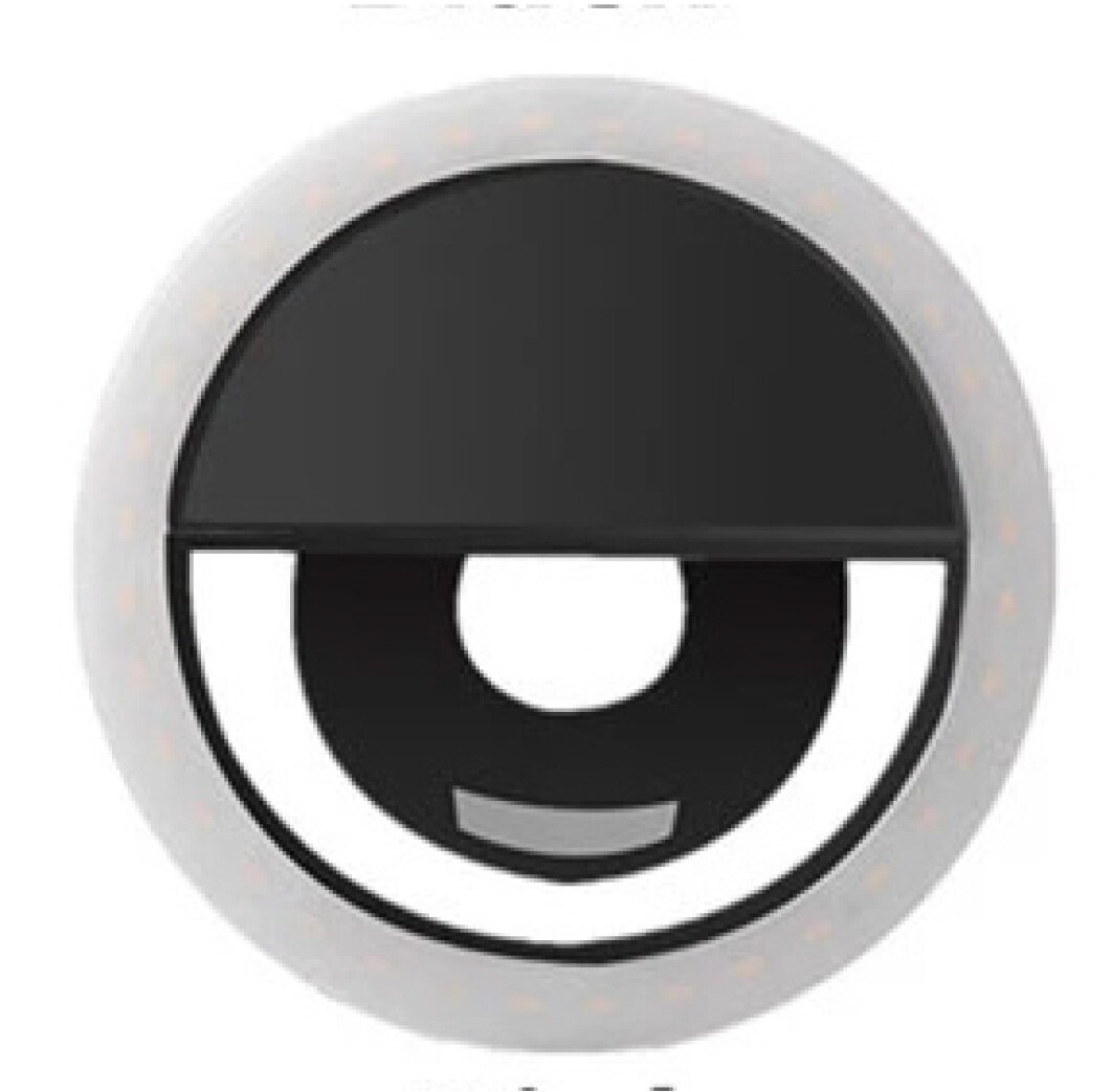 Aro De Luz Selfie Anillo De Luz Led Portátil Para Móvil USB 3 Intensidades color rosa azul negro y blanco: Negro