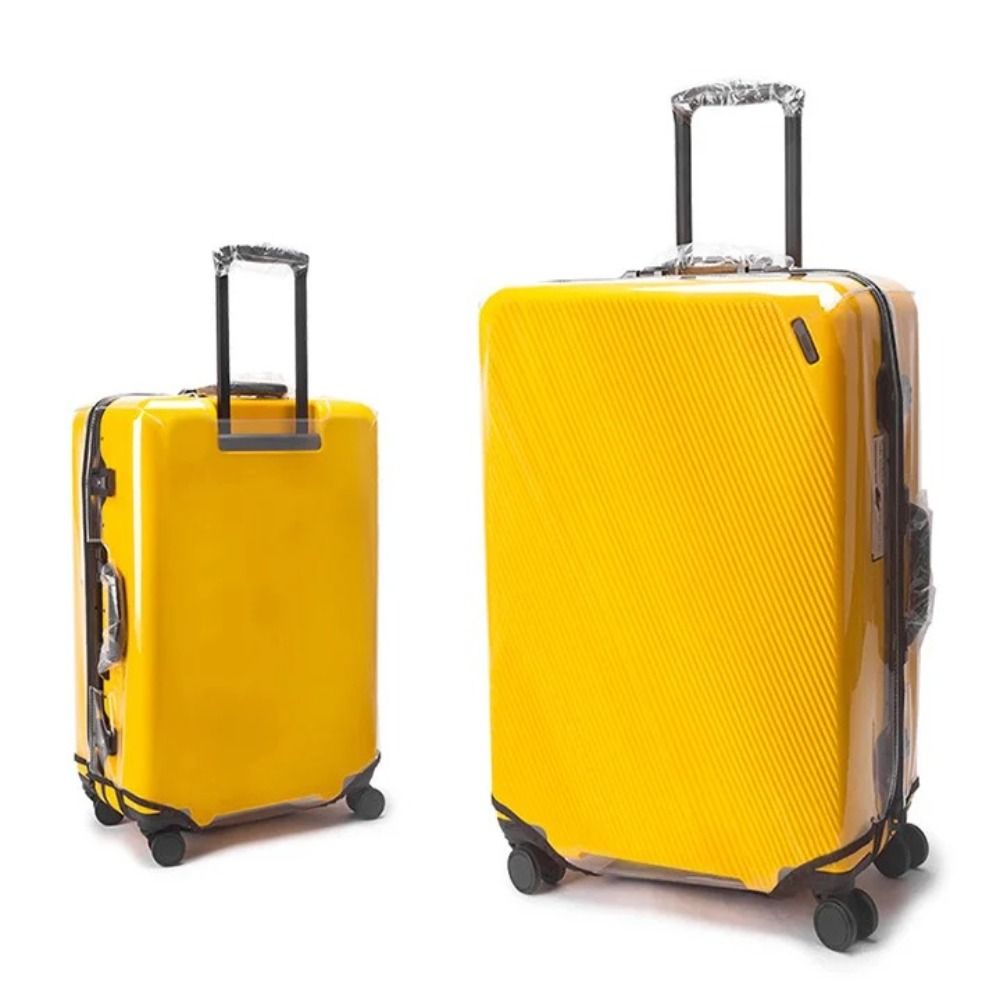 Capa de mala transparente em pvc, sem necessidade de desmontagem, resistente ao desgaste, à prova de poeira, acessórios de viagem à prova d'água