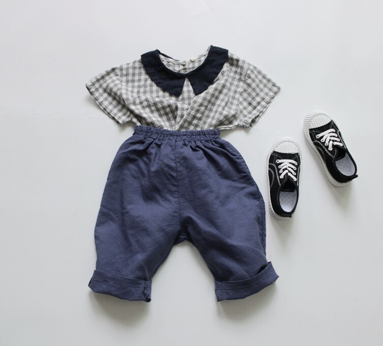 Zomer Baby Jongens Linnen Katoen Kalf-Lengte Broek Koreaanse Stijl Kinderkleding Pure Kleur Losse Kinderen Casual Broek