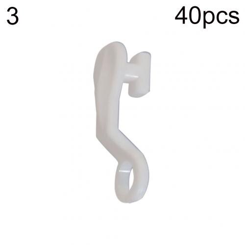 40Pcs Window Curtain Rod Slide Rail Track Glider Drape Pole Runner Loop Hook: 3