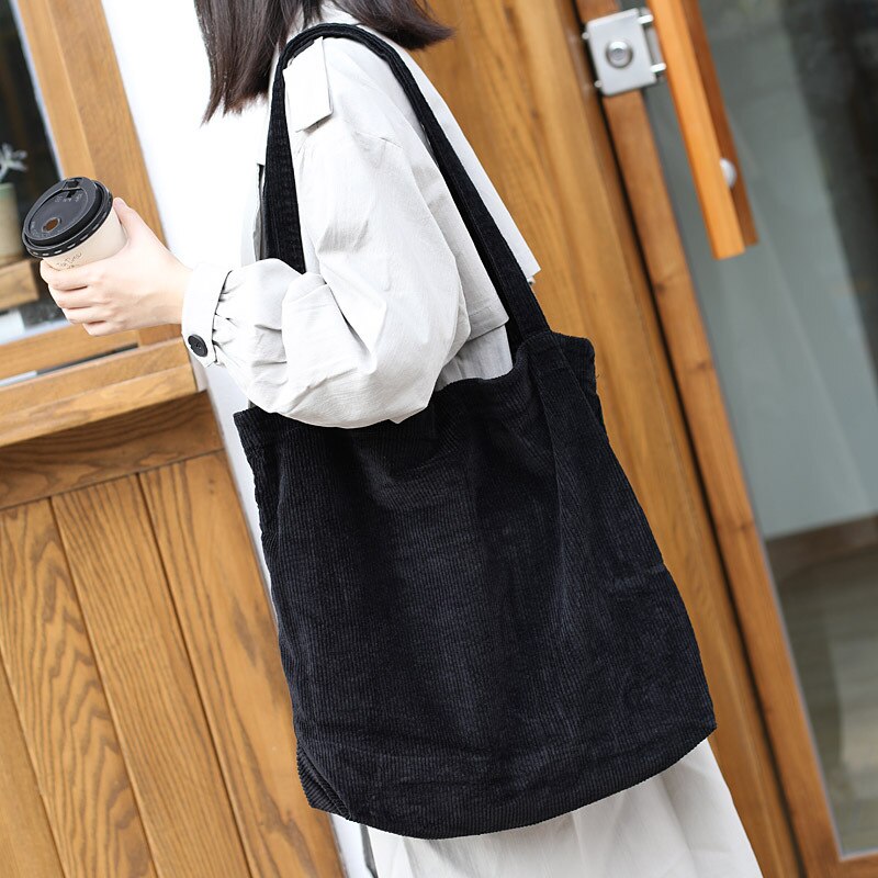 Oversize corduroy tote bag tiener