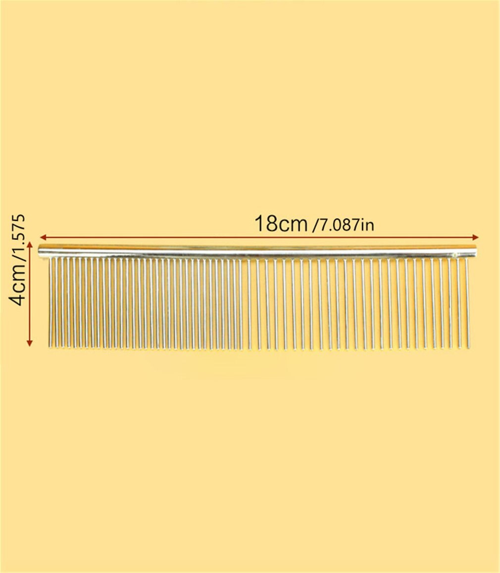 Pet comb Stainless steel beauty comb Row comb Combining Shumi combined knot comb Dog straight row steel comb