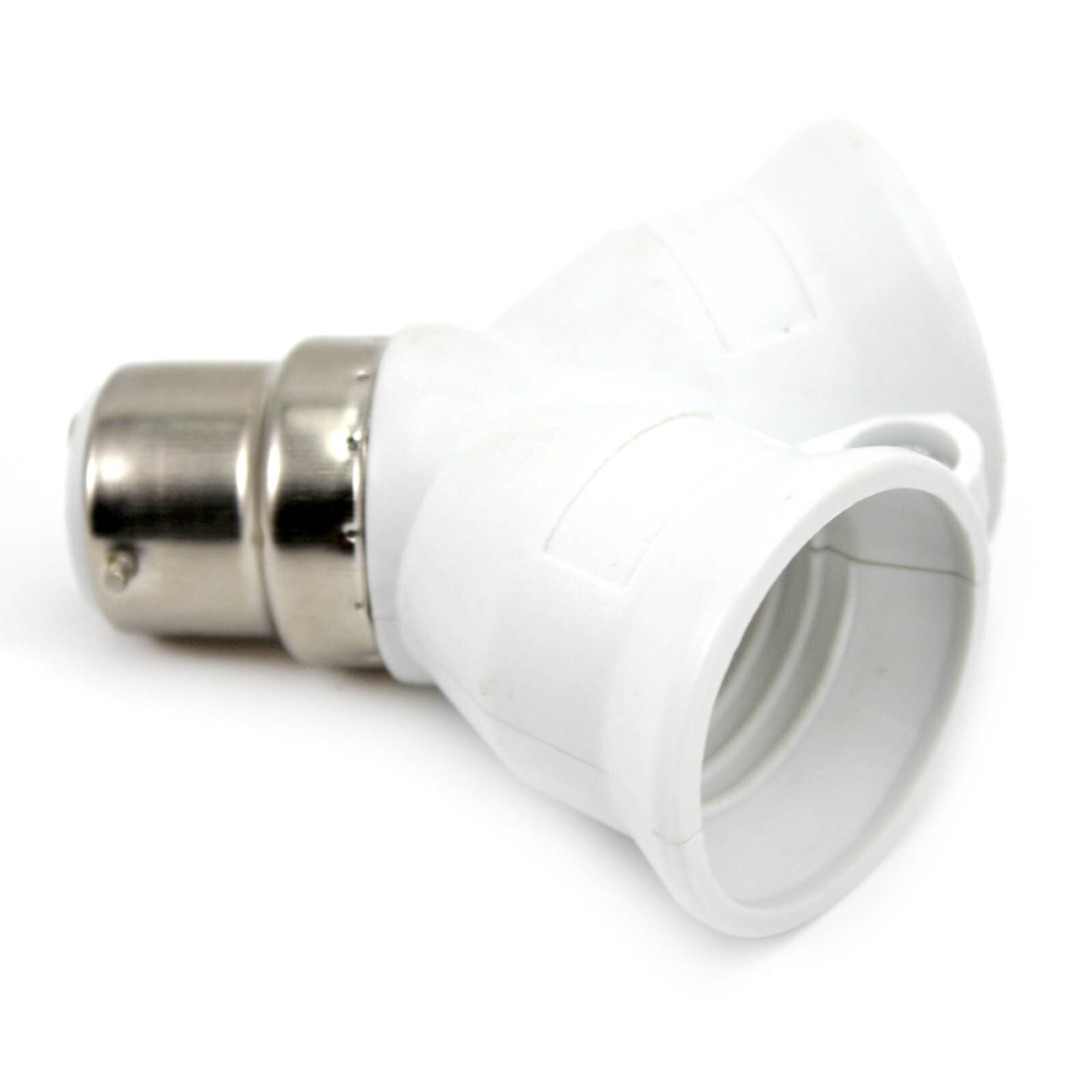B22 to 2 E27 Adapter Extend LED Light Bulb Lamp Base Holder Socket Splitter Accessories White Gold Plating