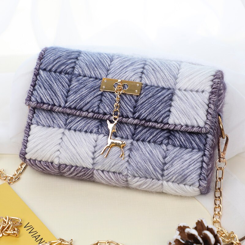 Wol Hand-Geweven Zak Opbergtas Decoratieve Gehaakte Diy Materiaal Pakket Accessoires: 11