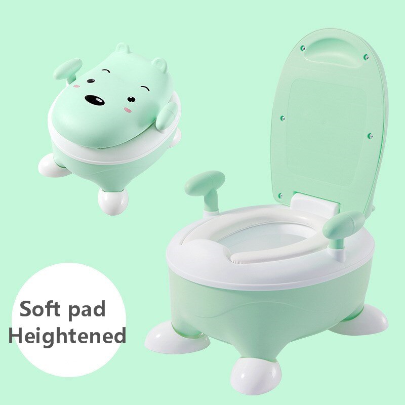 Dossier confortable dessin animé Pot enfants Pot bébé toilette pour garçons enfants bébé Pot formation filles Portable toilette bassin: Heighten green 2