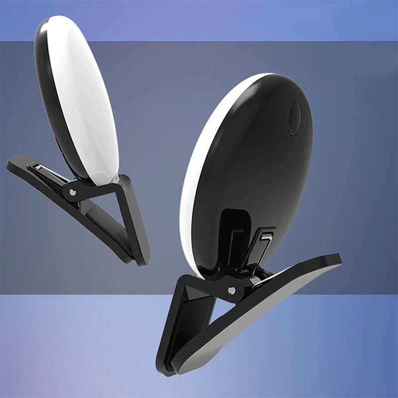 Selfie Lights Mobile Phone Lens Portable Mini Selfie Ring Light Clip LED Selfie Lamp For Samsung For Xiaomi Huawei USB Charging: Black