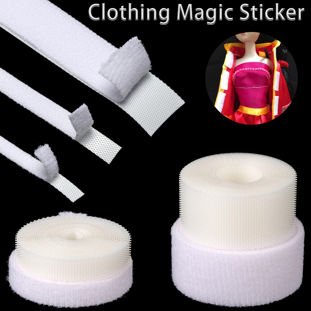 Cinta de sujeción para muñeca, pegatinas mágicas de 6/8/20mm de ancho, correa para pegar ropa, accesorios de ropa de costura para muñecas autoadhesivas DIY