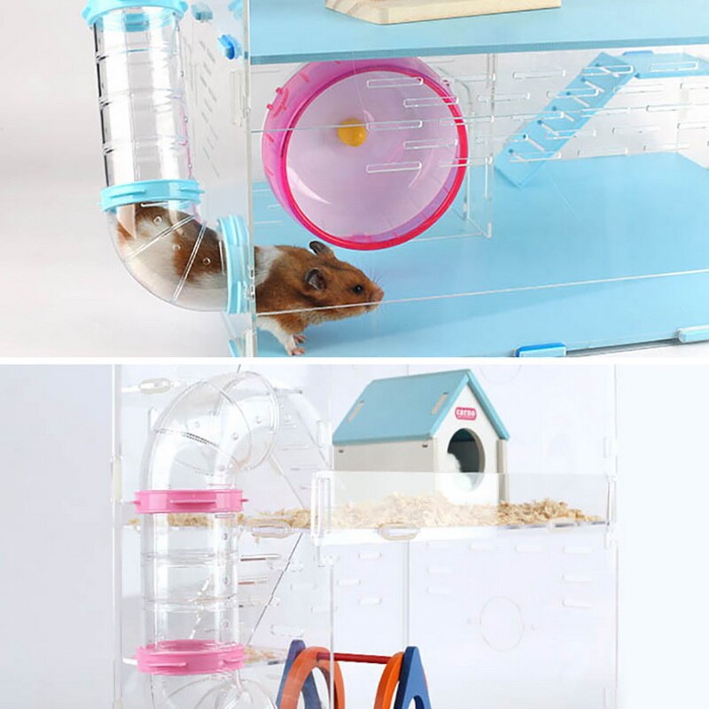 1Pcs Hamster Toy Acrylic Transparent Tube Hamster Toys Funny Pet Small Animal Hamsters Cage Tube Toy