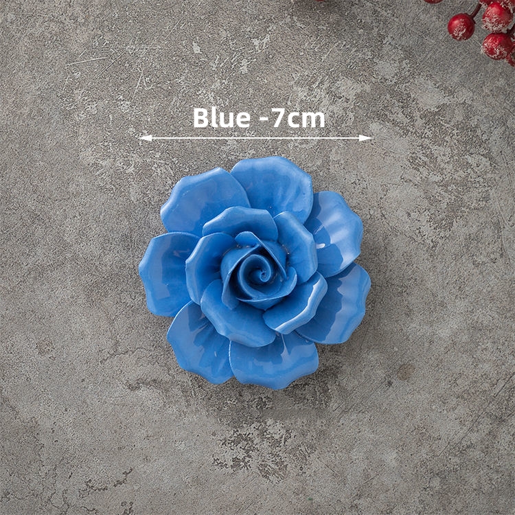 Decoraciones de pared de flores de cerámica creativas, obra de arte de porcelana hecha a mano, artesanía para el hogar, accesorios de decoración, artes decorativas: plum