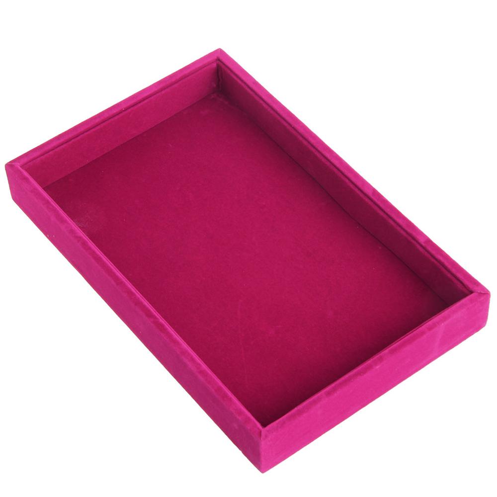 5 farben Stapelbar Schmuck Trays Einsätze Samt Fangen Alle Schmuck Display Tray Fall Halterung Boutique Dekoration Lagerung Veranstalter: Rose Red