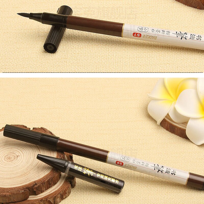Baoke 3pcs/Lot Chinese Calligraphy Brush Pen Soft Fiber Tip Circulating Ink Caligrafia Paint Brush for Classical Landscape