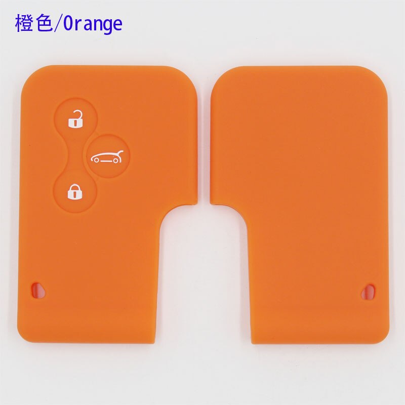 Funda de goma de silicona para llave de coche, para Renault Megane R.S. Scenic 3 botón tarjeta llave funda carcasa: Naranja