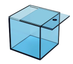 Kleurrijke Translucent Acryl Display Box Vierkante Kubus Voor Bureau/Home Decor, Snoep Sieraden Accessorie Storage Case: M / Blauw