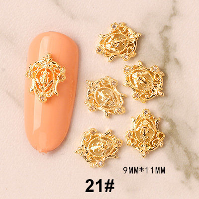 Bijoux en métal pour ongles, breloques en diamant, décoration pour manucure, 5 pièces