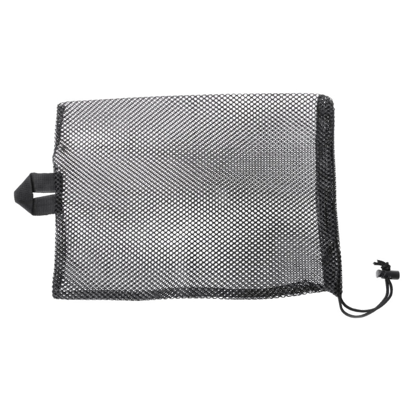 Bolsa de red de secado rápido para buceo, almacenamiento de aletas de Snorkel, deportes acuáticos, tipo cordón