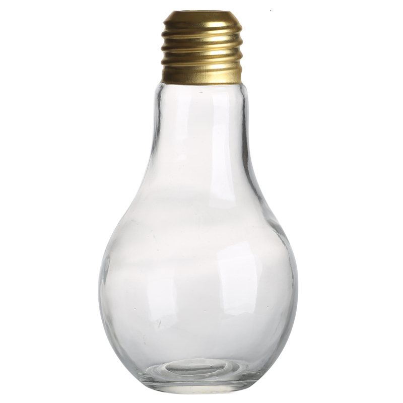 Creativa forma de bombilla de luz para cóctel, zumos, bebidas, botella tubular portátil, bonita copa de vino con personalidad para Bar, Club, en casa