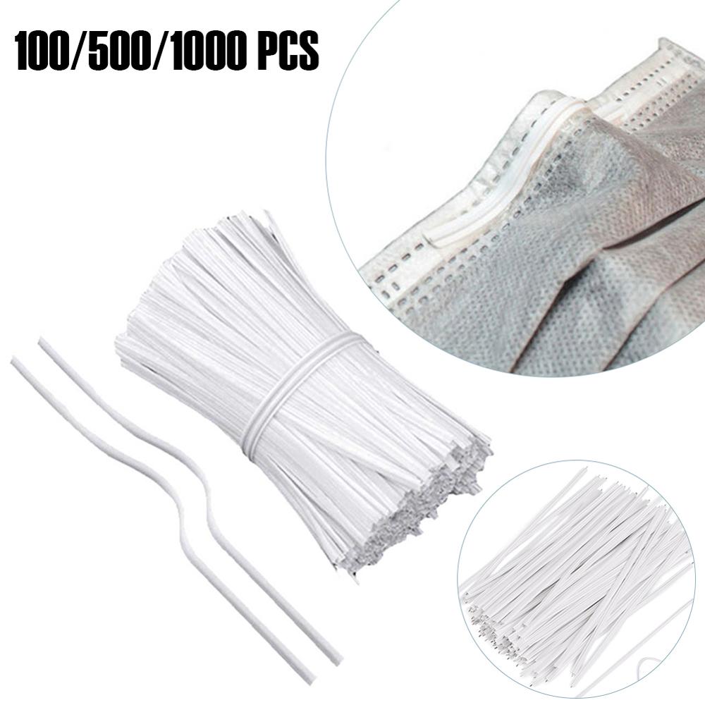 1000pcs DIY Mask Handmade Crafting Making Nose Bridge Clip PE Wrapped Mask Nose Bridge Strips Wide Bendable Nose Strip