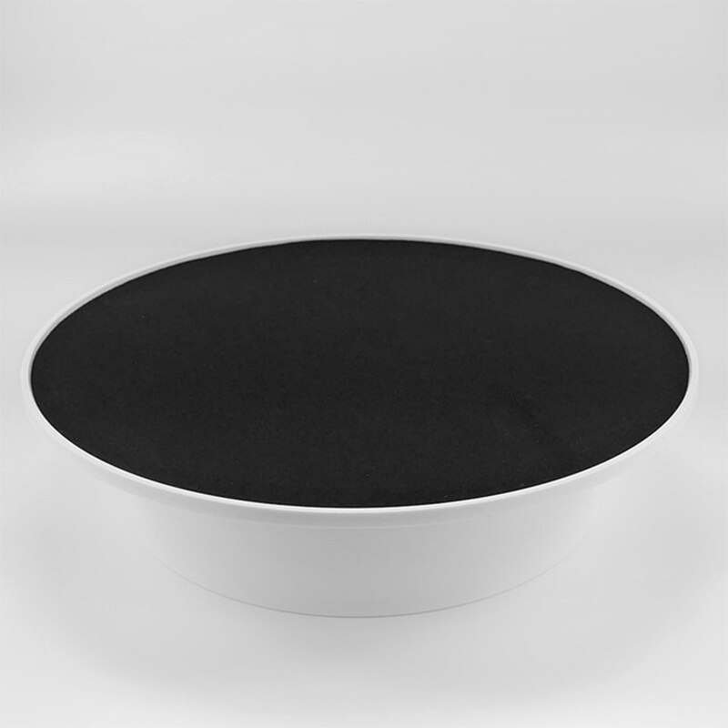Intelligent Electric Rotating Display Stand Turntable Mirror Turntable Photography Table Props Battery/USB Power Jewelry Holder: White Black