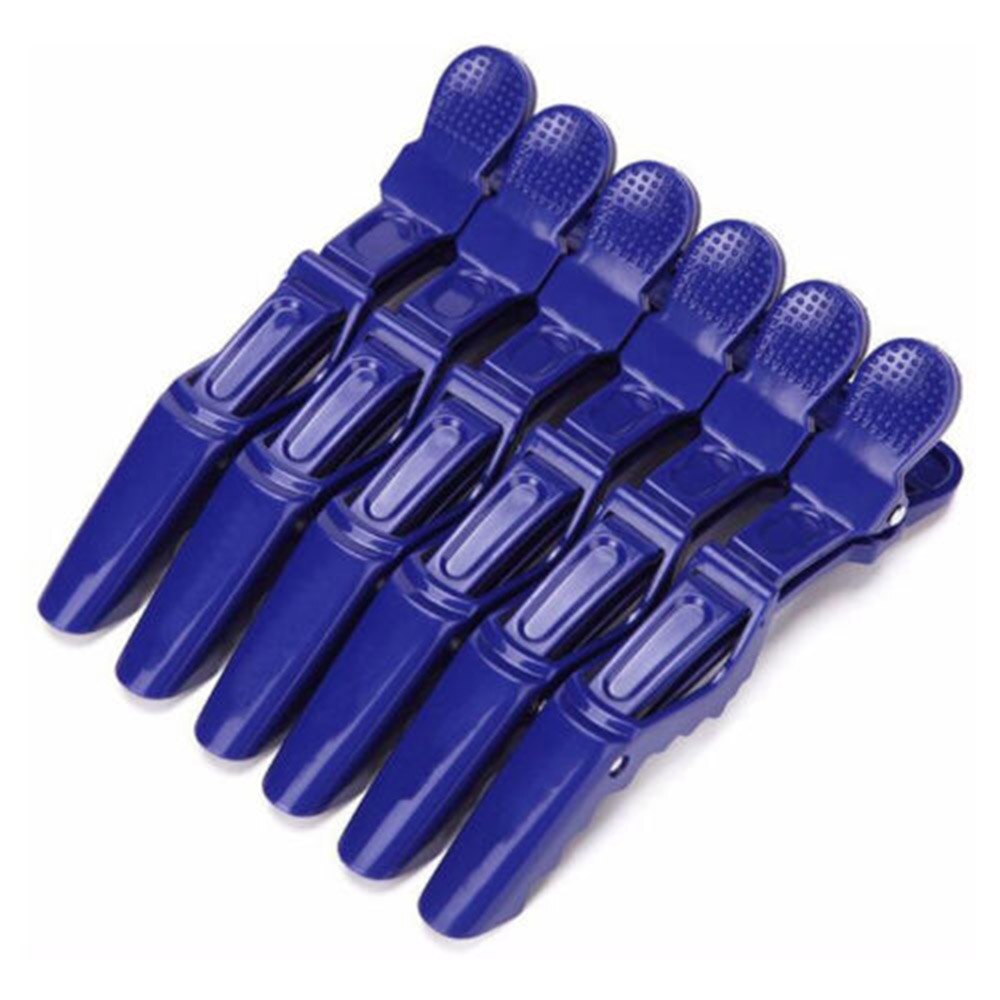 6x sorte matte hårseksjoneringsklemme klemme hårgrep frisørsalongverktøy alligator hårklemme for kvinner jenter