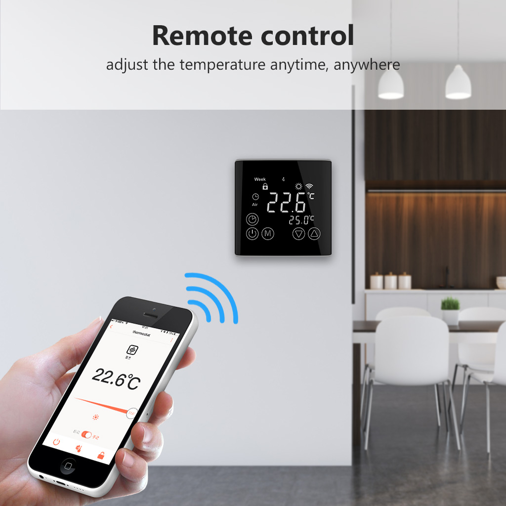 FLOUREON WIFI Thermostats de chauffage écran tactile régulateur de température programmation chauffage par le sol régulateur de chauffage électrique