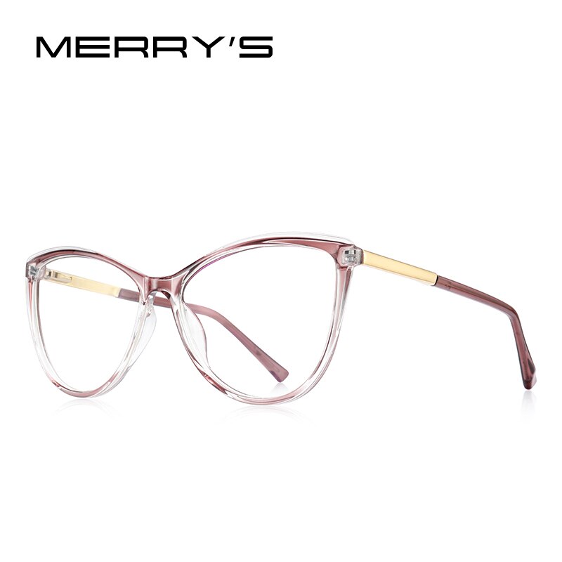 MERRYS Women Retro Cat Eye Glasses Frame Ladies Eyeglasses Myopia Prescription Optical Eyewear S2701: C04 Light Brown