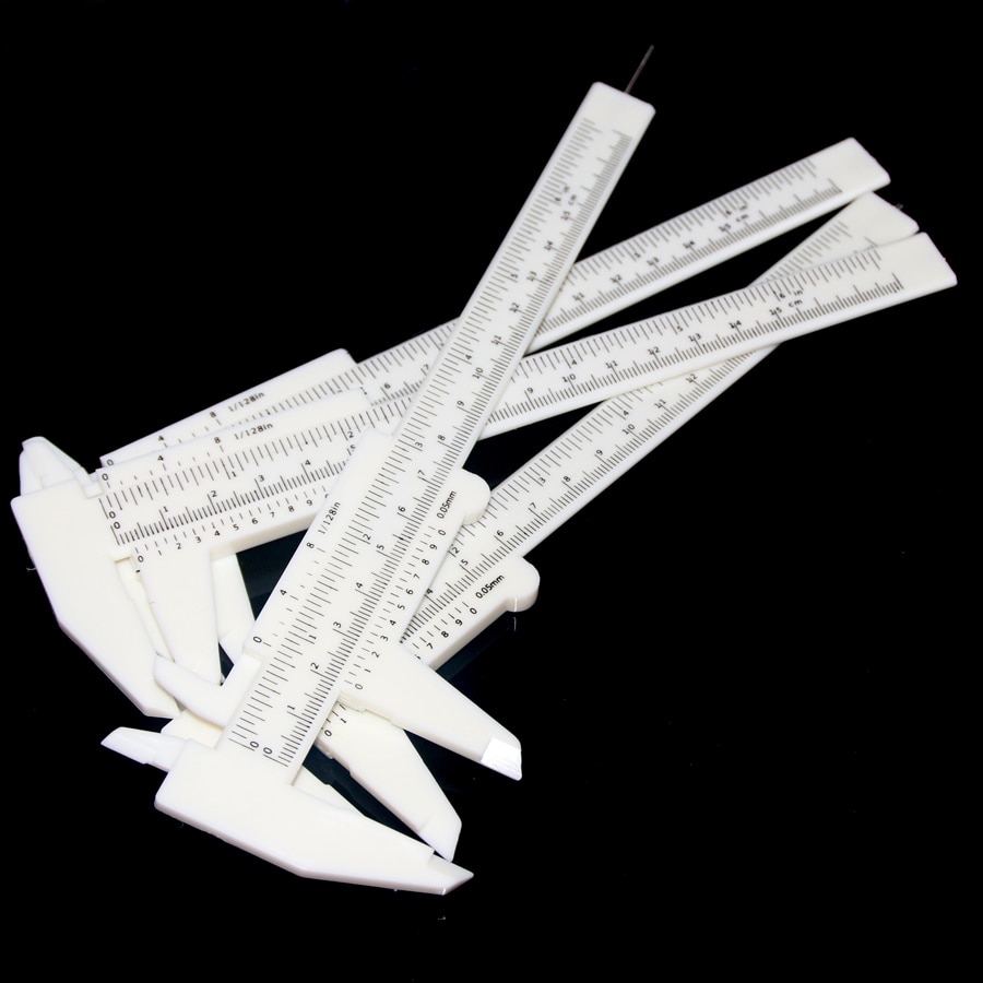 150mm plast hvide vernier calipre gauge mikrometer måleværktøj lineal gør-det-selv model fremstilling til microblading tilbehør
