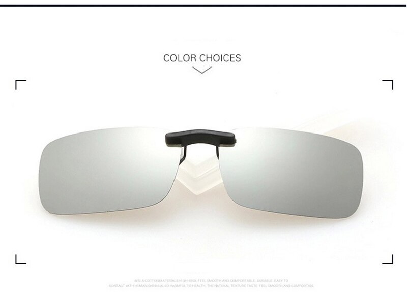 Unisex Polarized Clip On Sunglasses Near-Sighted Driving Night Vision Lens Anti-UVA Anti-UVB Cycling Riding Sunglasses Clip: Mercury slice