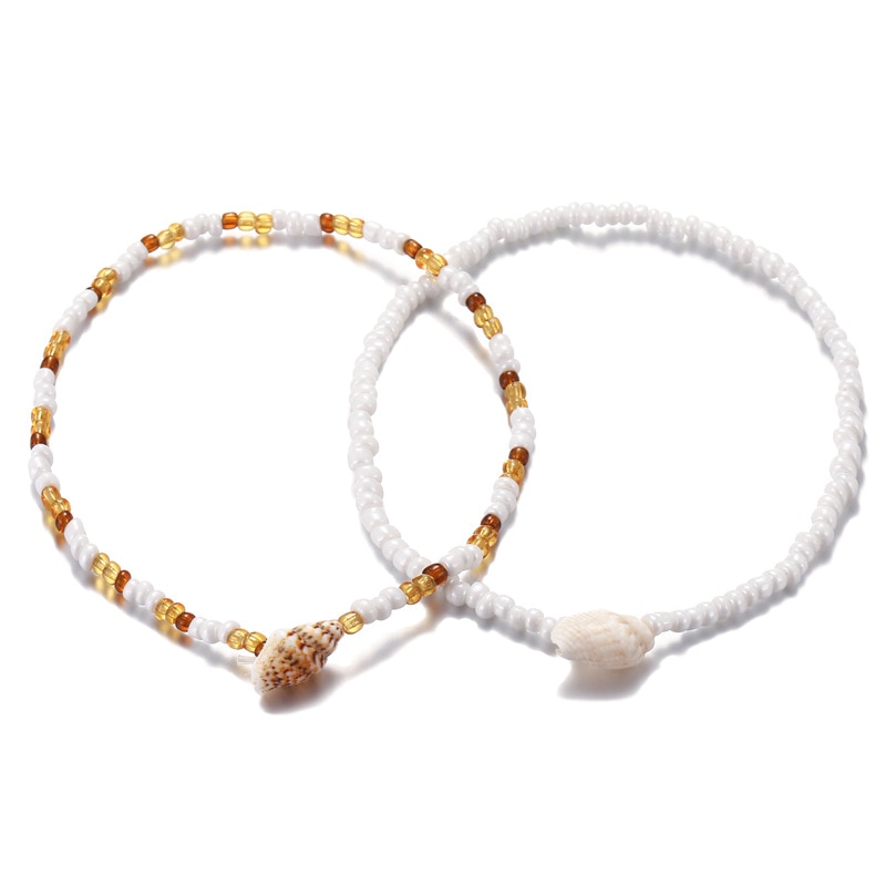 Boho schelp schelp touw enkelbandjes voor vrouwen delicate schelp bedel enkelband strand blote voeten armband enkel been ketting voet enkelbandjes sieraden