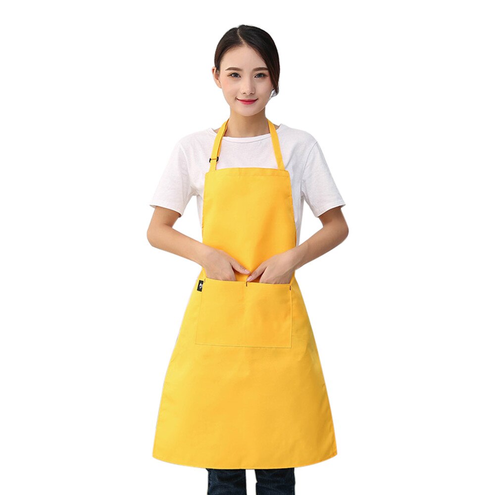 Women Apron With Pockets Kitchen Restaurant Cooking Shop Art Work Apron Korean Waiter Apron Kitchen Cotton Nove15: YE