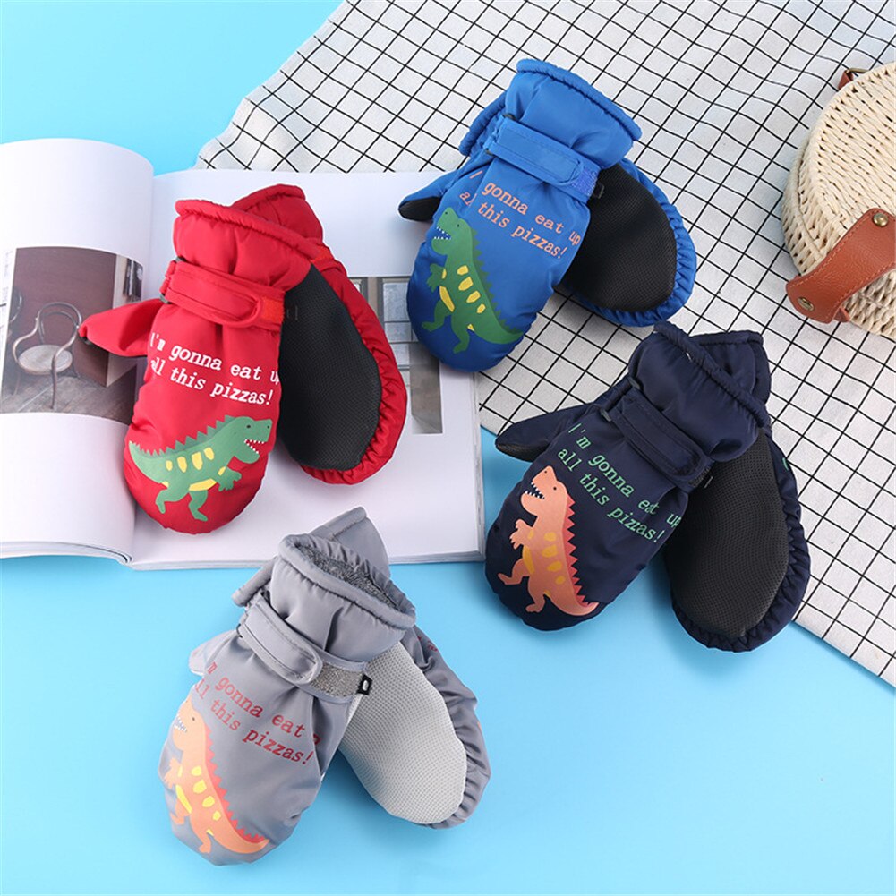 Exquisite Children Mittens High Cotton And Polyester Lining Thick Cotton Warm Windproof Gloves For Winter