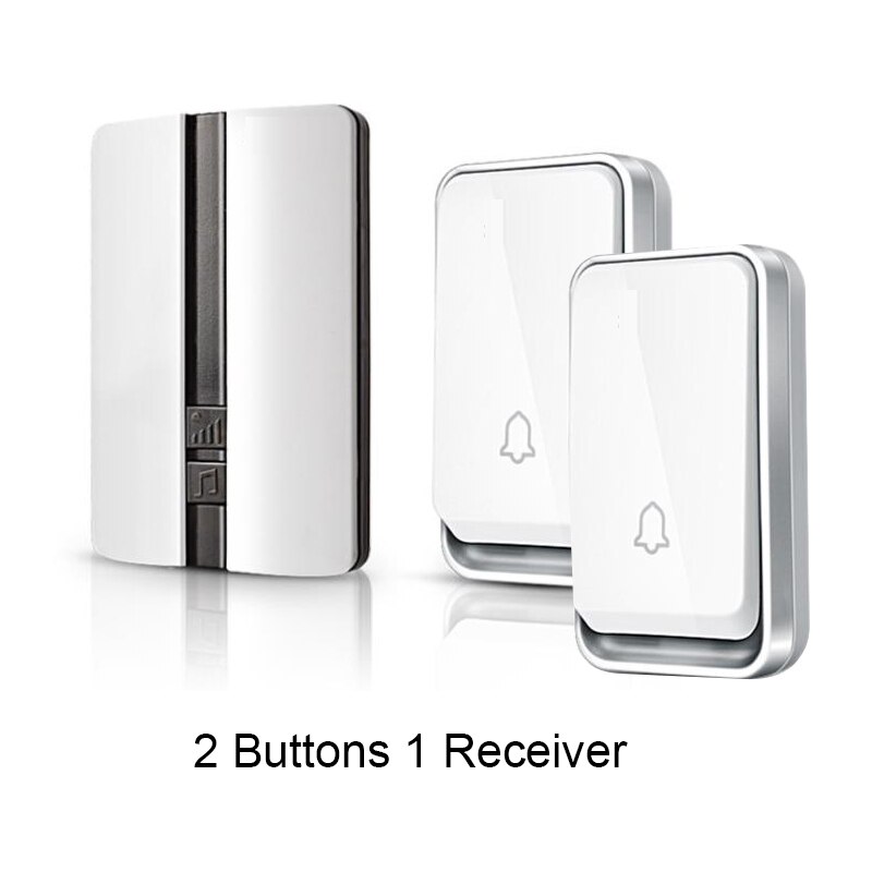 Wireless Doorbell Waterproof Self-powered Smart Door Bell Home No Battery Required Cordless Ring Dong Chime timbre calling: 2 buttons 1 receiver / AU Plug