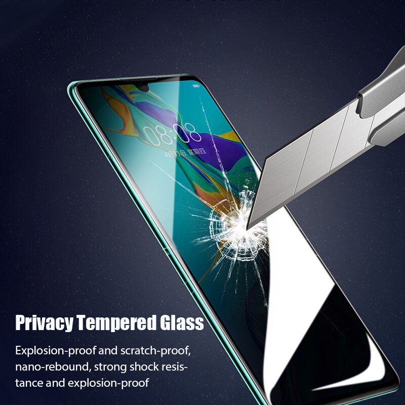 9H Anti Spy Screen Protector Glass For Huawei P50 P40 Lite E P30 P20 Pro 5G Privacy Tempered Glass For Huawei P Smart S Z