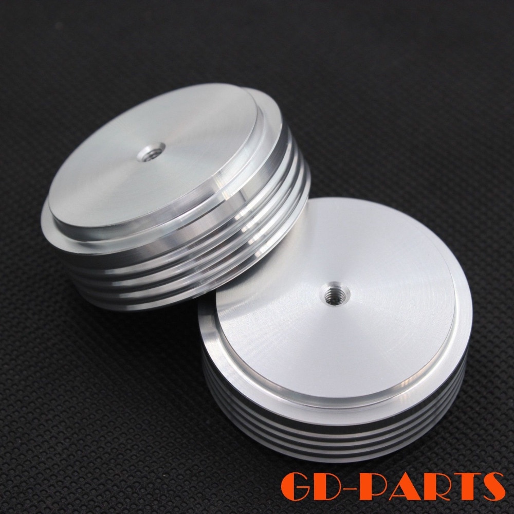 4 PCS 44x17mm Silber Bearbeitete Verstärker Lautsprecher Isolation Füße Plattenspieler CD-Player Computer Stand Füße Pads CNC bearbeitete