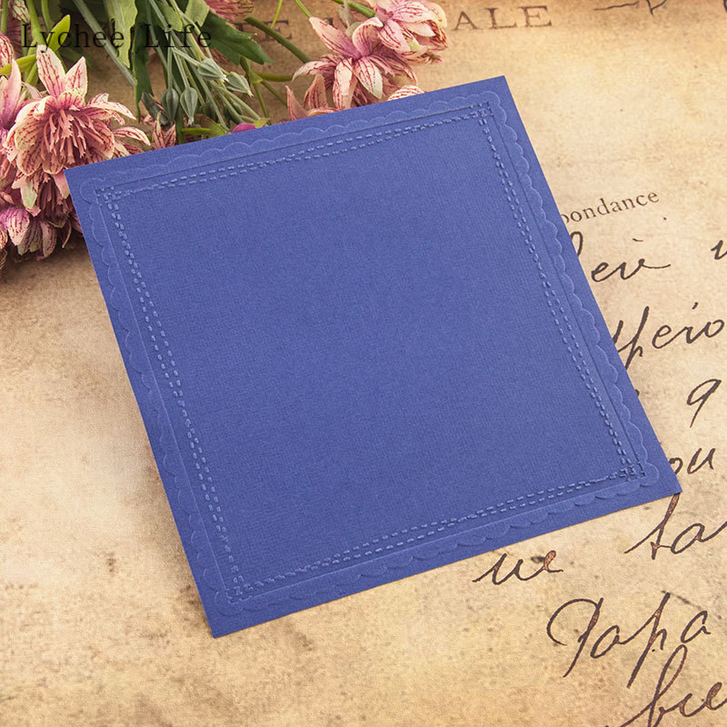 Lychee Life Blank Square Plastic Embossing Folders 15x15cm For Scrapbooking Template DIY Album Card Making Accessories