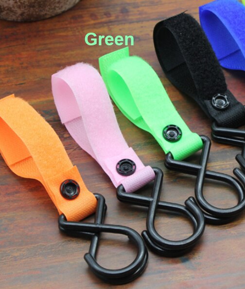 2 Pieces Baby Stroller Hook Snap Baby Toy Strap Pram Pushchair Multi Purpose Hanging Clips Wheelchair Car Seat Rotating Hooks: 2PCS Green-2097