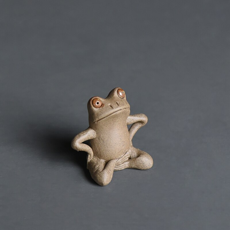 Jingdezhen keramik ornamenter dyr frø statue te kæledyr/urtepotte bonsai feng shui indretning håndværk heldig boutique skulptur: E