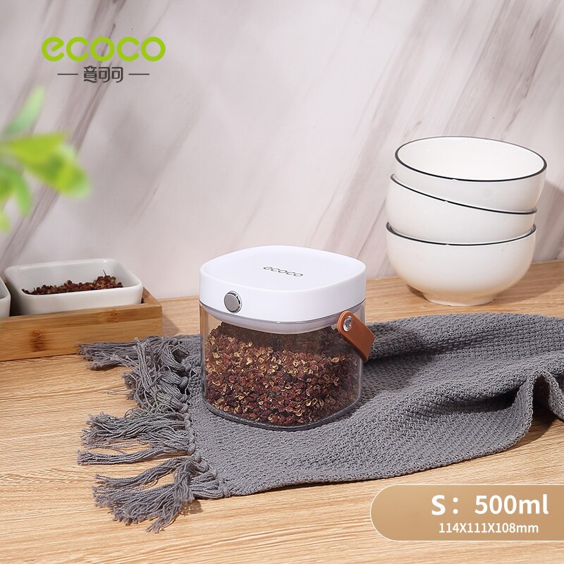 ECOCO Airtight Food Storage Container Portable Sealed Jar with Handle BPA-Free Stackable Food Canisters for Pantry Organizer: Small Size