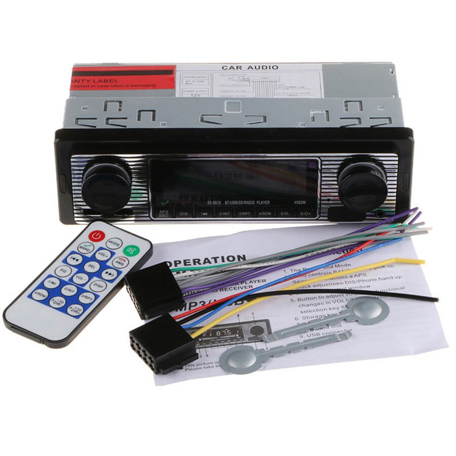 Vehicle MP3 Playe Bluetooth 4-channel High Power Output In-Dash Car Stereo Aux USB SD FM WMA MP3 WAV Radio Player