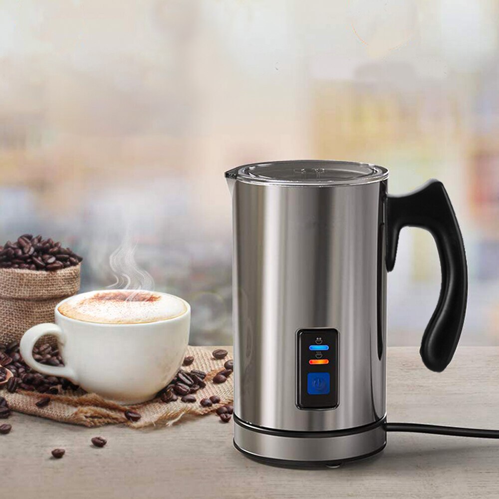 304 Stainless Steel Electric Milk Frother Creamer Heater Milk Foam Machine Steamer Cappuccino Bubble Coffee Latte Maker 500W: b UK plug