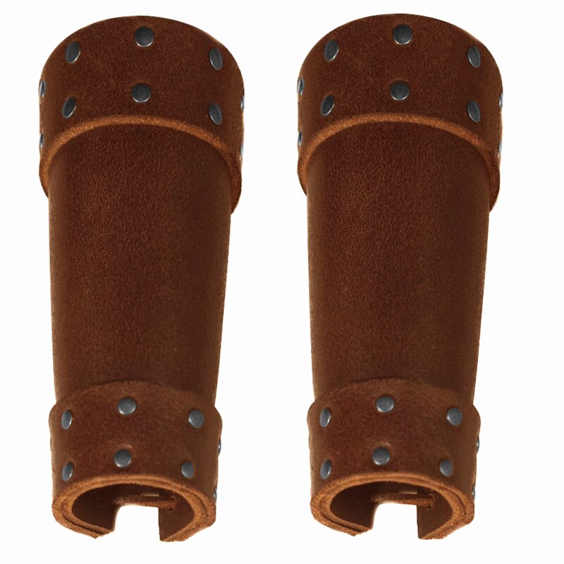 Medieval Fighter Leather Men's Bracer Hand Forearm Protector Armor Larp Berserker Knight Wide Vambrace Post Apocalyptic Gauntlet: Brown One pair