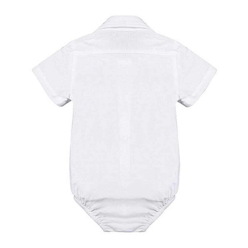 Zomer Mode Pasgeboren Baby Boys 'Formele Shirts Gentleman Romper Bodysuit Wedding Party Outfits Gratis Z5