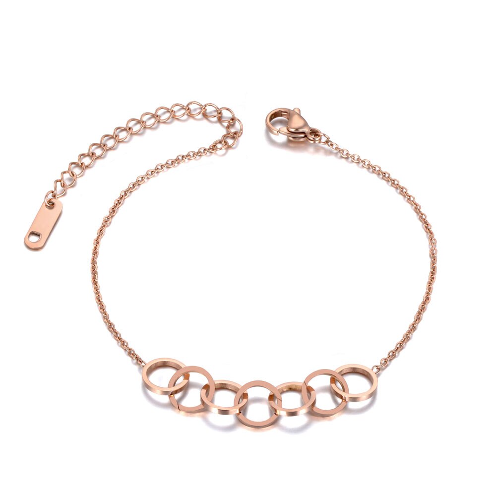 1 stuks armband dames meisjes vrouwen armband 316L titanium staal Rose