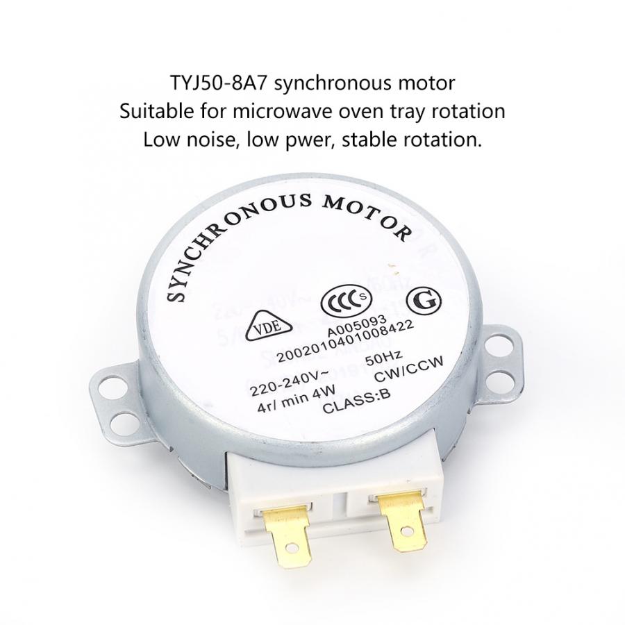 AC 220-240V 4W Synchronous Motor TYJ50-8A7 HQXRTEK Microwave Turntable Motor