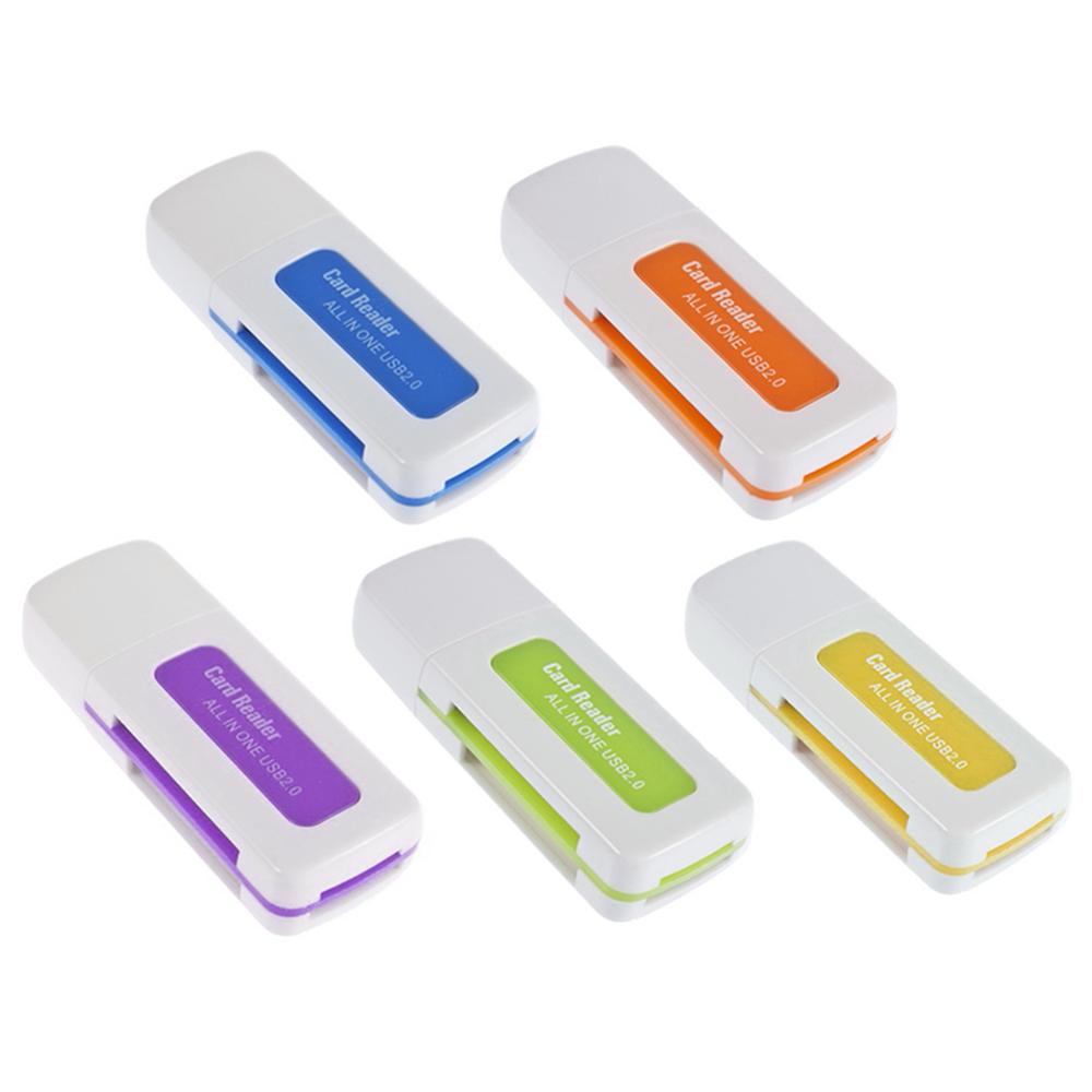 1PC Portable Mini tout en un USB 2.0 haute vitesse Micro mémoire aléatoire Multi couleur lecteur de carte SD TF SDHC U0J0