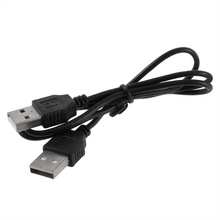 2pcs Black USB 2.0 Male To Male M/M Extension Connector Adapter Cable Cord Wire