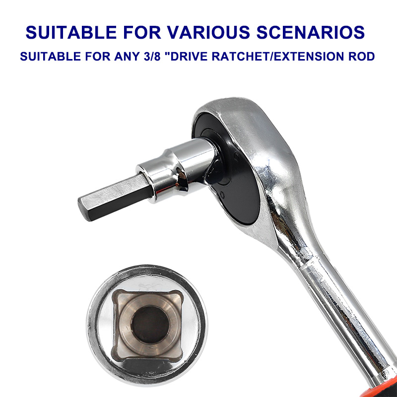 3/8 Inch Hex Bit Socket Set Sturdy Allen Key Sockets 3/8inch Drive Drill Metric Tools Kit Durable Impact Socket Set