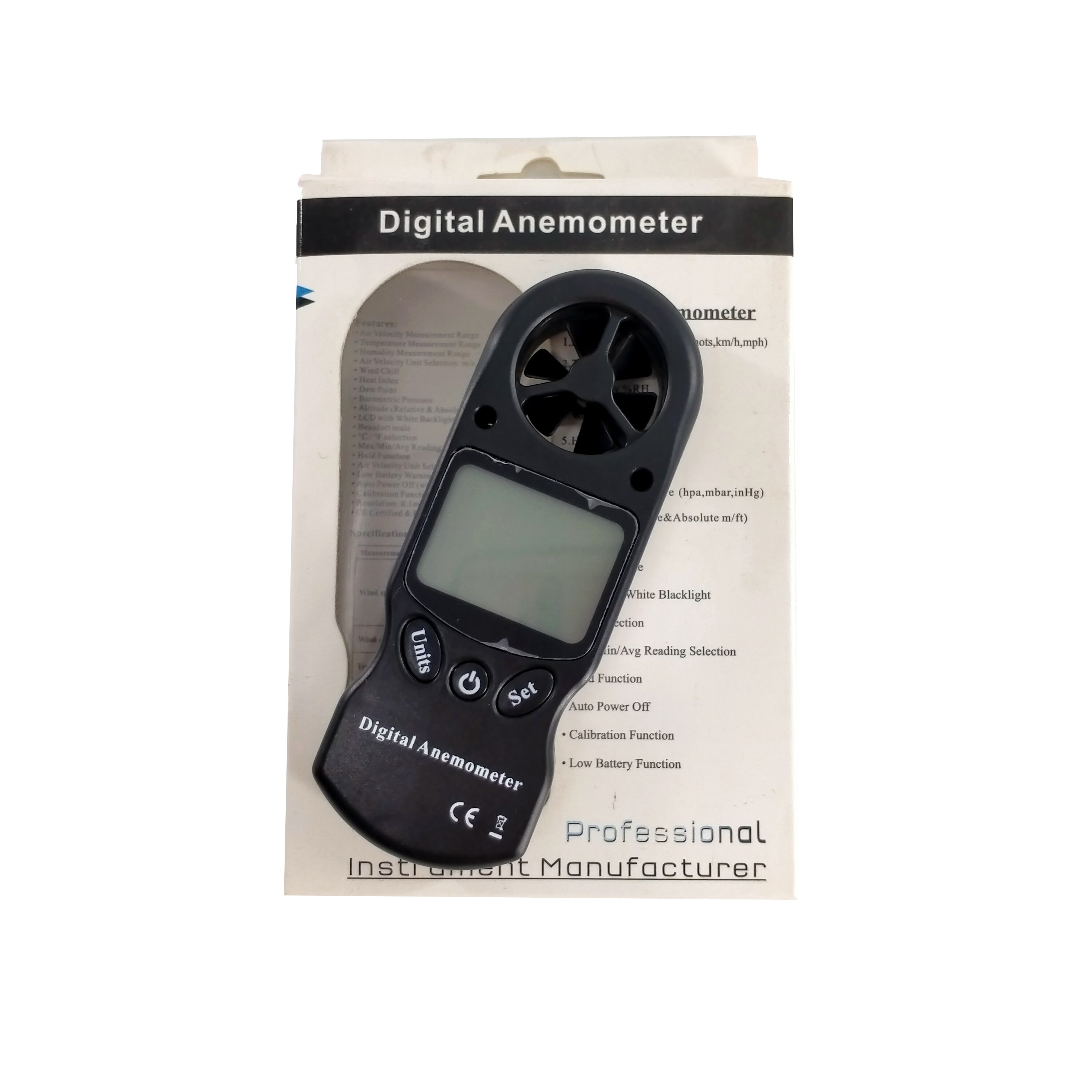 Digitale Anemometer Met Handheld Wind Meter Windsnelheid Tester M/S, Ft/Min, Knopen, km/H, Mph