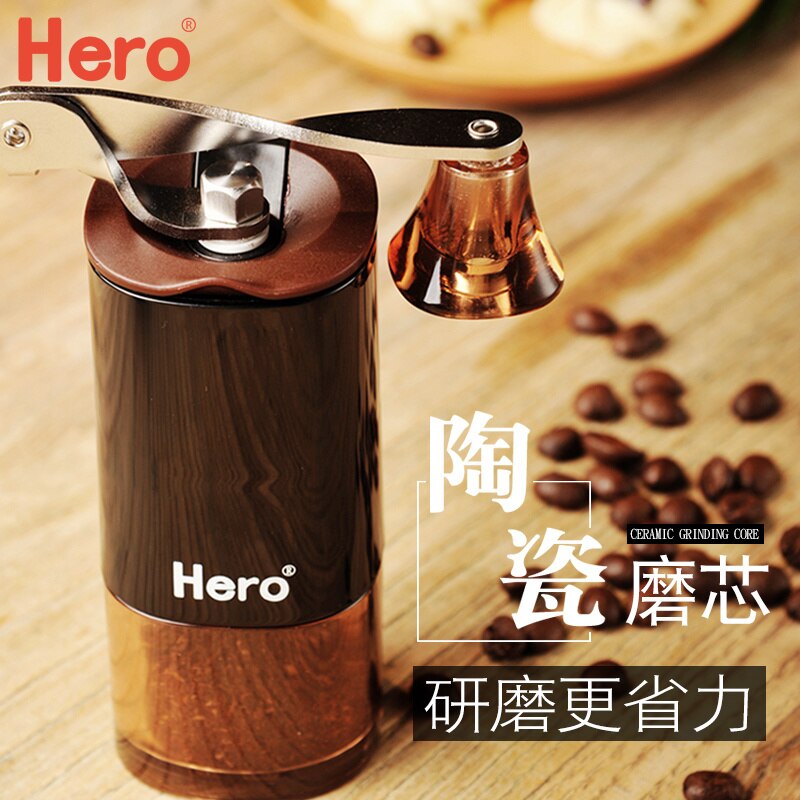 Kaffekværn espresso hero kværn hånd kaffemaskine hjemmekværn mini håndkværn keramisk slibekerne vaskbar