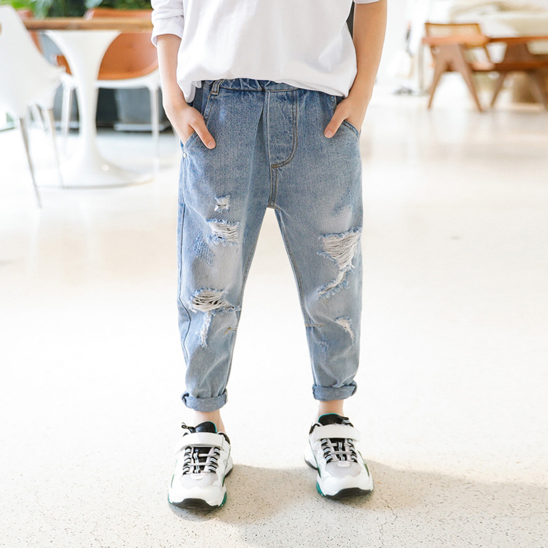 IENENS-pantalones vaqueros clásicos para niños, ropa de , informal, Stertch